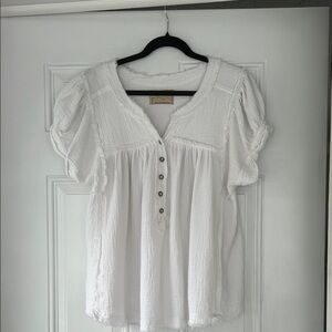 We The Free white boho flowy top - L